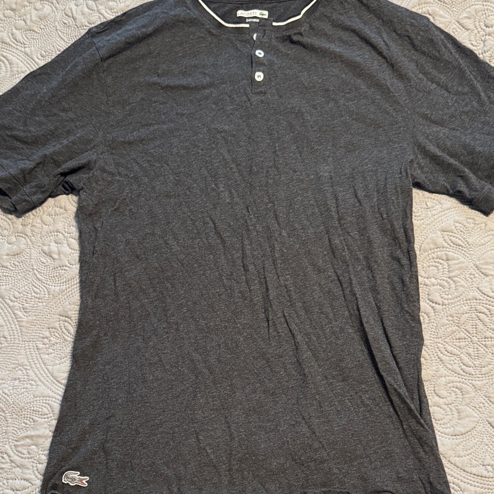 Lacoste Men's Dark Gray Henley Shirt